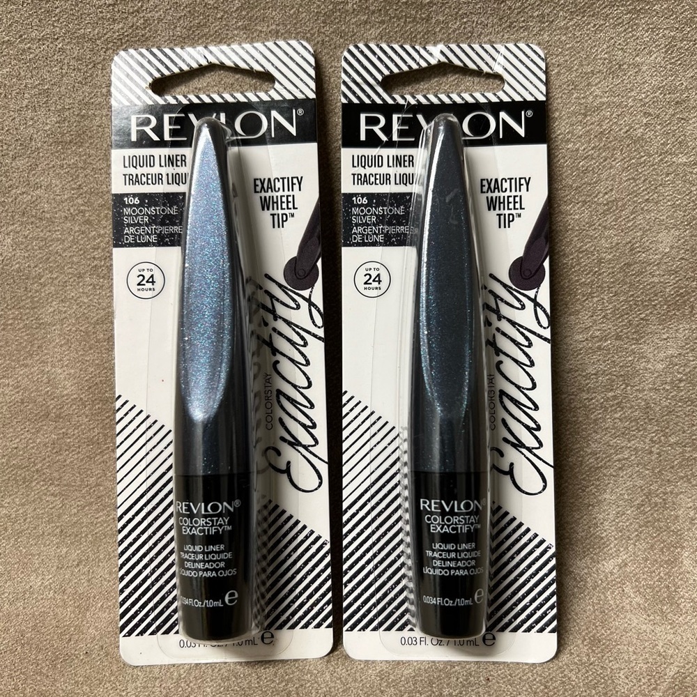 Lot of (2) Revlon Colorstay Exactify Liquid Liner, Moonstone Silver
